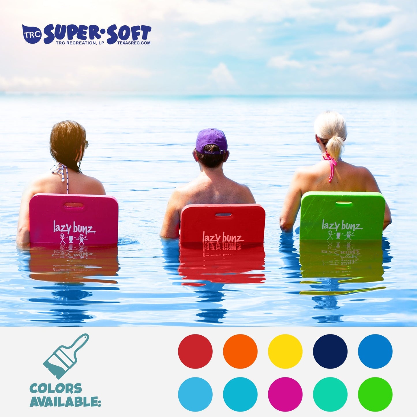 TRC Recreation Lazy Bunz Foam Water Saddle Swimming Pool Lounger Float, Red