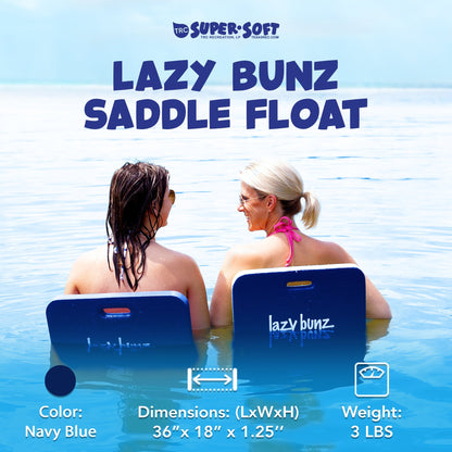 TRC Recreation Lazy Bunz Foam Saddle Swimming Pool Lounger Float, Navy Blue