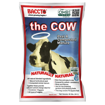 Michigan Peat Baccto Wholly Cow Organic and Composted Manure, 40 Qt, 60 Pack