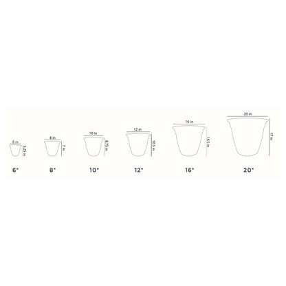 HC Companies 8" Eclipse Planter Indoor Outdoor Pot with Attached Saucer, Green