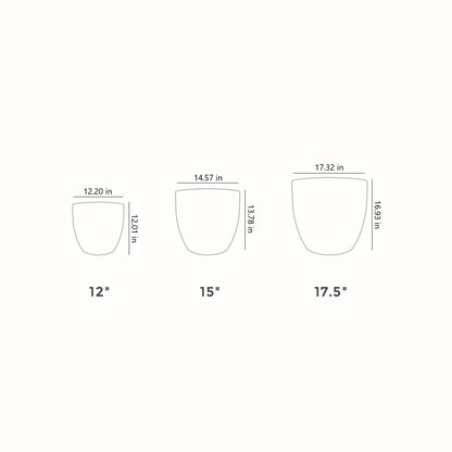 HC Companies ANP15000 15 Inch Aspen Indoor Outdoor Round Planter Pot, Charcoal