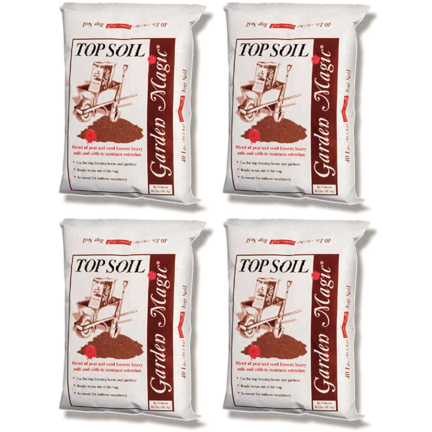 Michigan Peat Garden Magic Organic Planting Potting Soil, 40 Pound Bag (4 Pack)