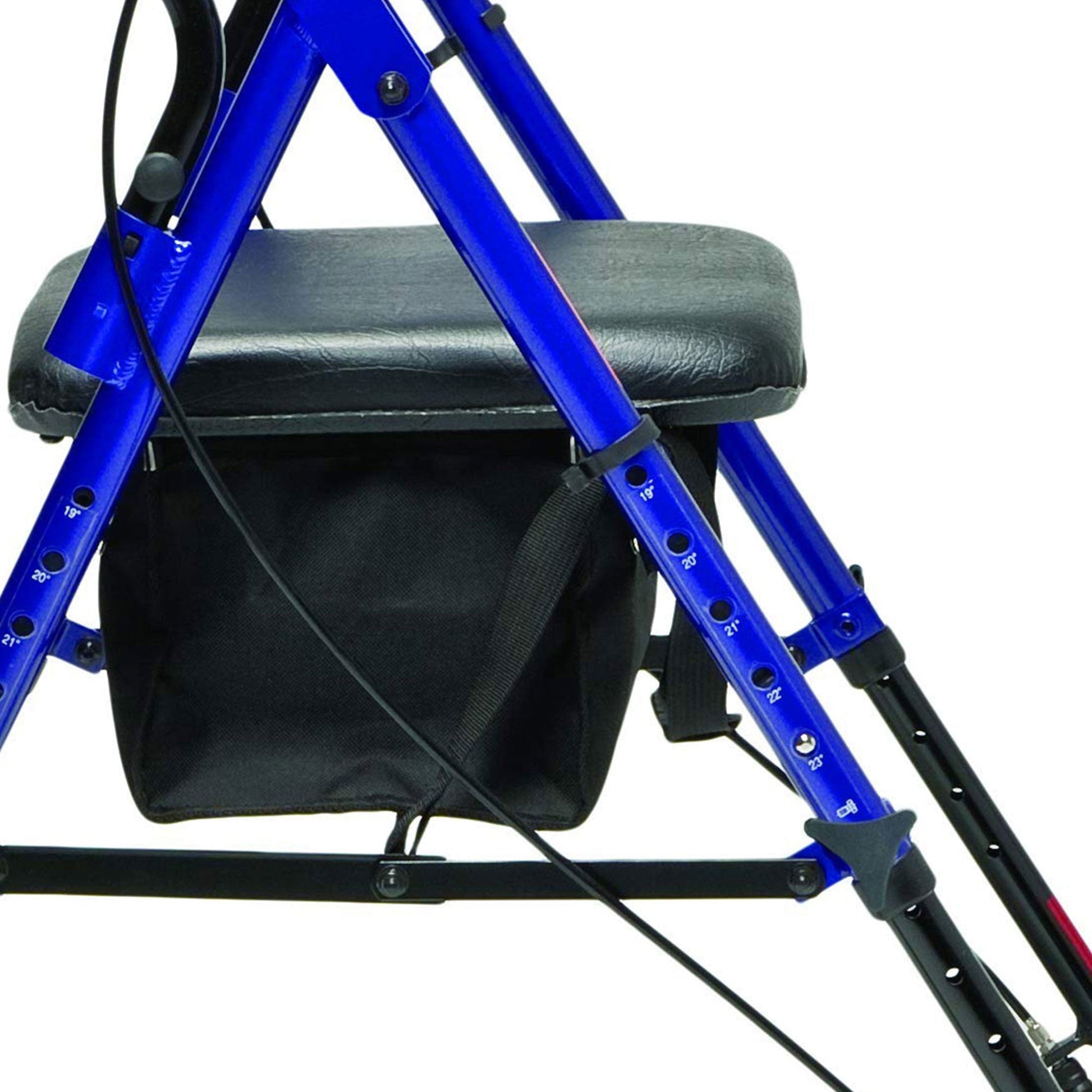 Lumex Set N' Go Wide 2-In-1 Height Adjustable Rollator Walker with Pouch, Blue - Find Fresh Goods