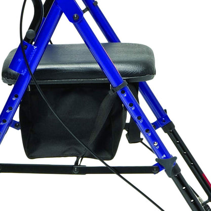 Lumex Set N' Go Wide 2-In-1 Height Adjustable Rollator Walker with Pouch, Blue - Find Fresh Goods