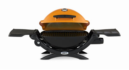 Weber Q 1200 Portable Single Burner Propane Gas Grill, Orange