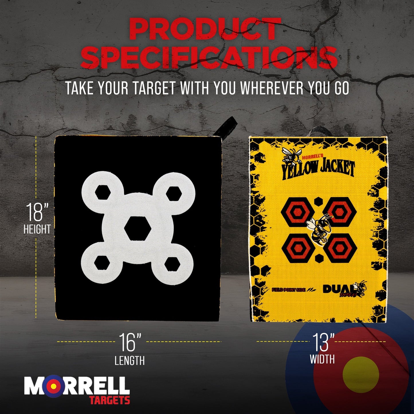 Morrell Yellow Jacket 380 FPS Dual Threat Cube Archery Target with Target Stand