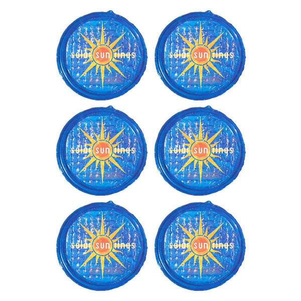 Solar Sun Rings UV Resistant Pool Spa Heater Circular Solar Cover, Blue (6 Pack)