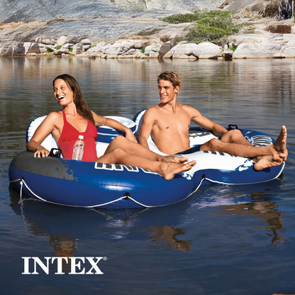 Intex River Run 2 Person  Inflatable Tube Raft Float with Cooler for Pool & Lake