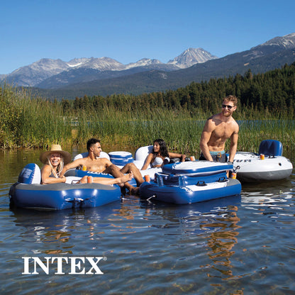 Intex River Run 2 Person  Inflatable Tube Raft Float with Cooler for Pool & Lake