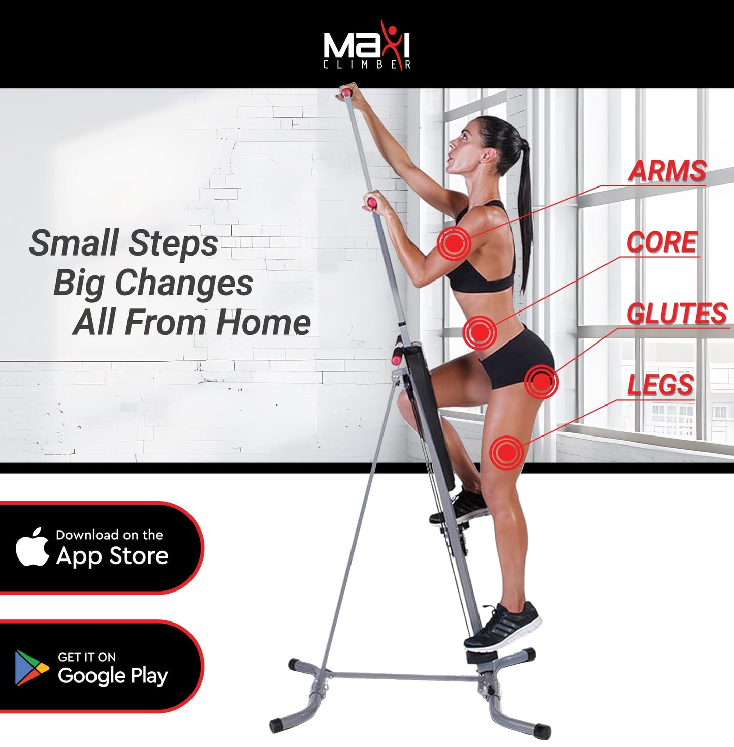 MaxiClimber Vertical Climber Exercise Machine, Home Gym Total Body Equipment