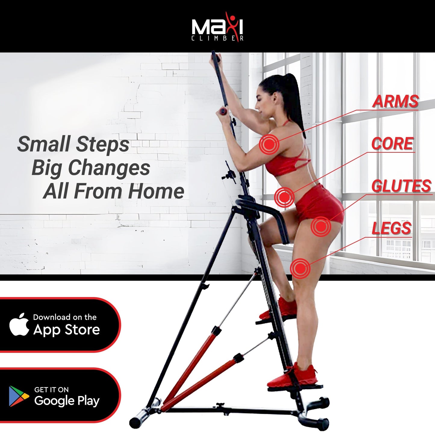 MaxiClimber Vertical Climber Exerise Machine, Home Gym Workout Equipment, XL-200