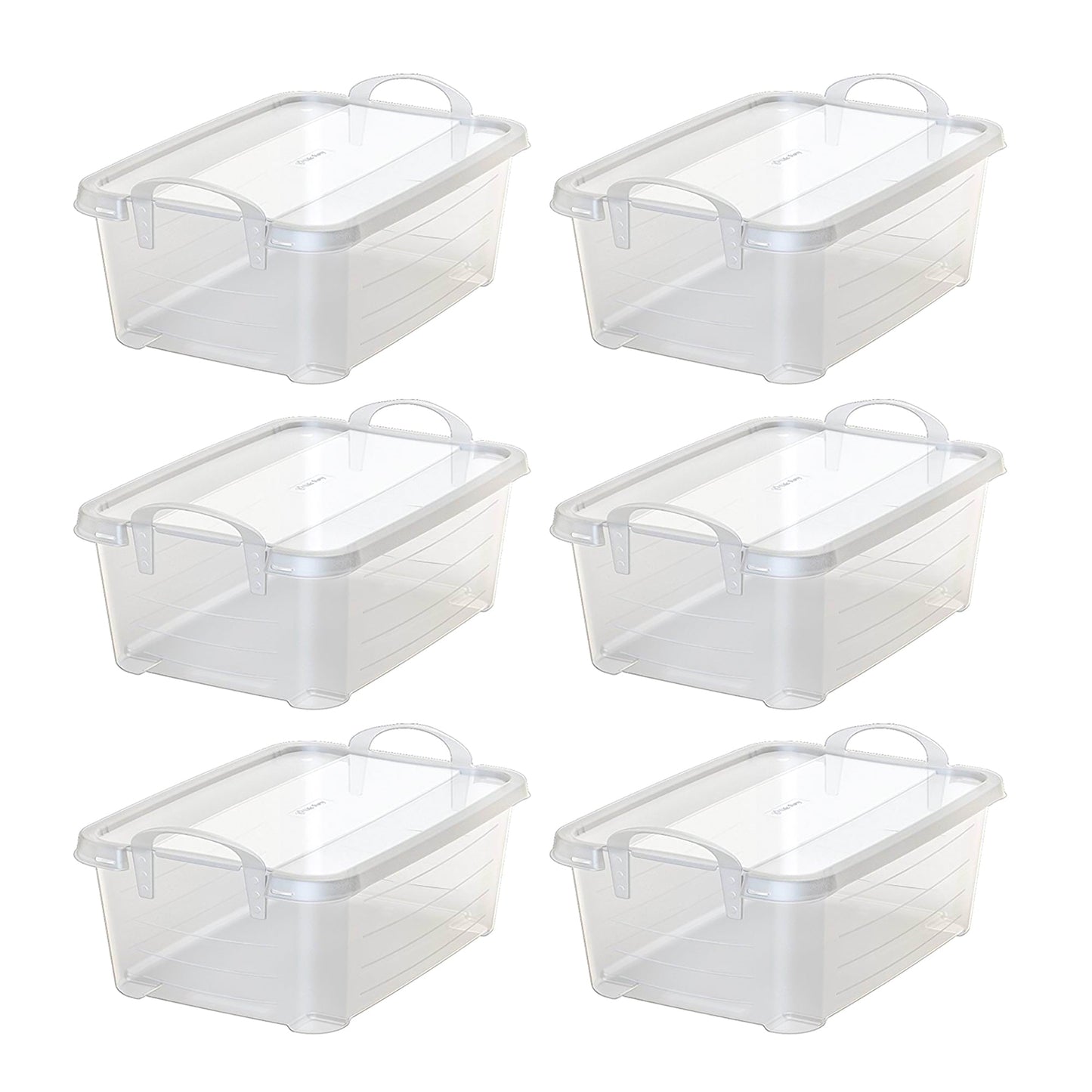 Life Story 14 Qt Plastic Box (6 Pack) with 55 Qt Storage Container (6 Pack)