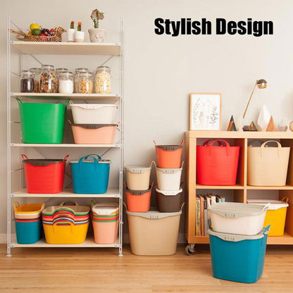 Life Story Tub Basket 25 Liter Plastic Storage Tote Bin with Handles (18 Pack)