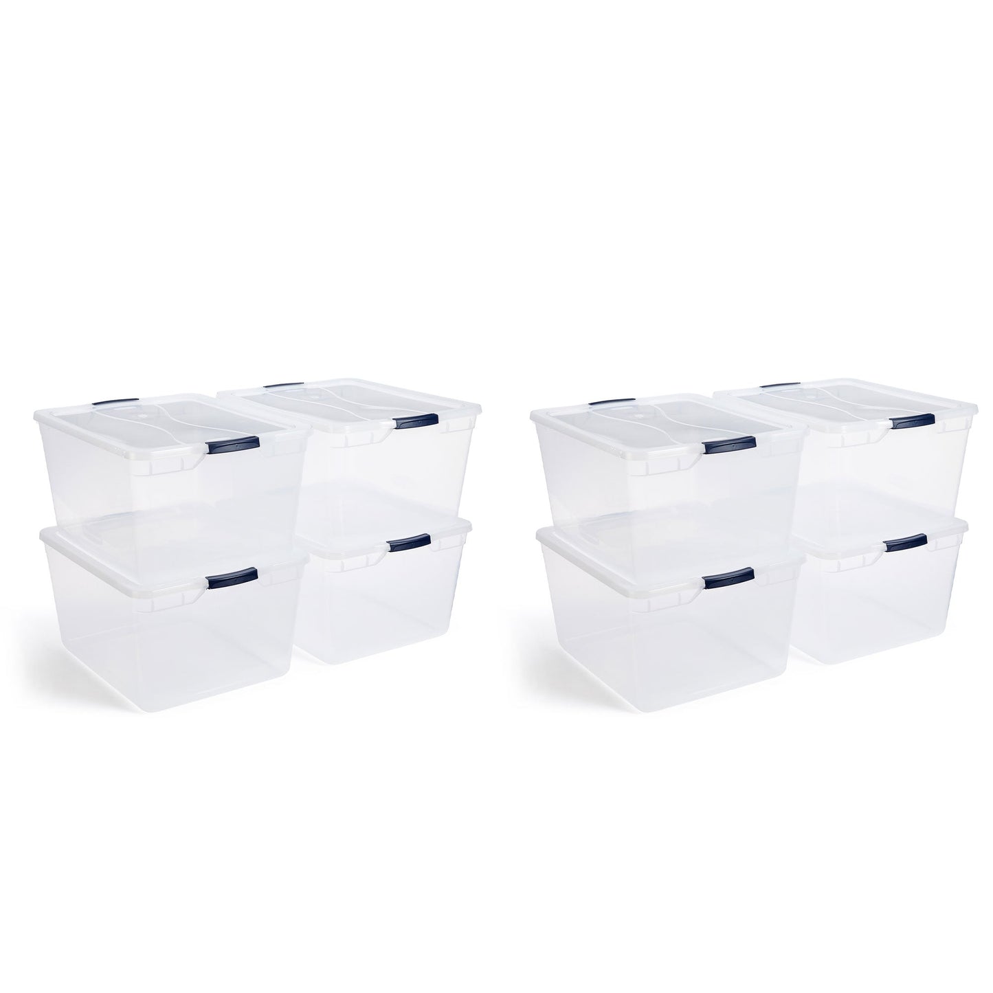 Rubbermaid Cleverstore 74 Qt Latching Plastic Storage Container & Lid (8 Pack)