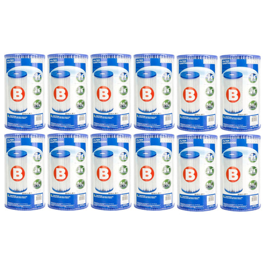 Intex Pool Easy Set Type B Replacement Filter Pump Cartridge (12 Pack) | 29005E