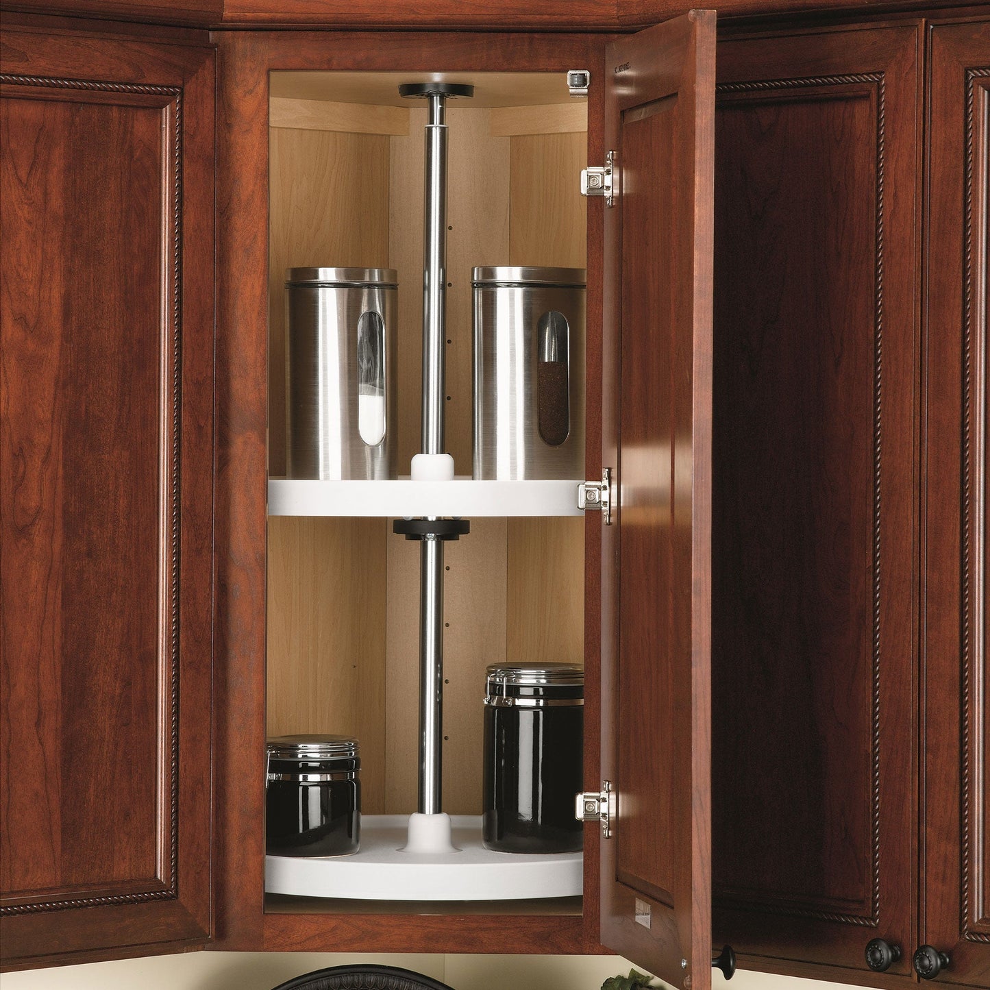 Rev-A-Shelf 20'' Lazy Susan Full-Circle Polymer 2-Shelf, White, 3072-20-11-52