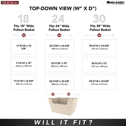 Rev-A-Shelf Sidelines 18" Canvas Cloth Closet Basket Liner, Tan, CBLSL-181405-T1