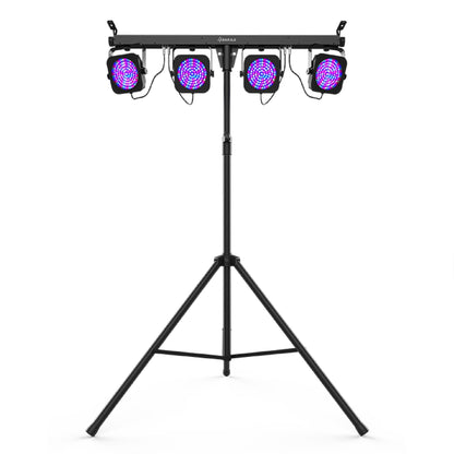CHAUVET 4 BAR 4BAR DMX LED Stage Wash Light System w/ Case, Foot Switch & Tripod