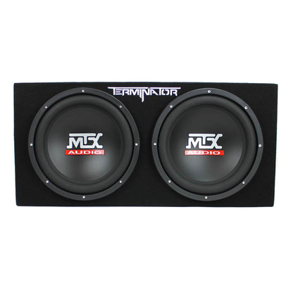 MTX 12" Dual Loaded Car Subwoofer w/ Sub Box, Amplifier, & QPower Wiring Amp Kit - Find Fresh Goods