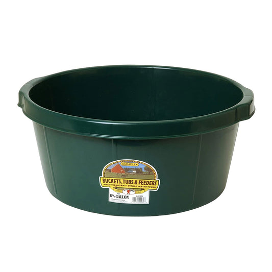 Little Giant 6.5 Gallon Plastic All Purpose Farm and Ranch Utility Tub, Green
