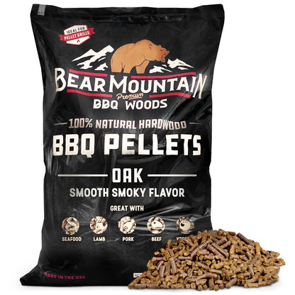 Bear Mountain BBQ Premium All Natural Oak Hardwood Smoker Pellets, 40 Pounds