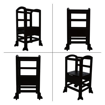 SDADI LT02B Kids Kitchen Adjustable Height Learning Step Stool Tower, Black