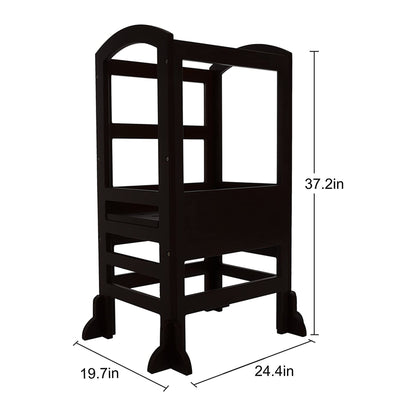 SDADI LT02B Kids Kitchen Adjustable Height Learning Step Stool Tower, Black