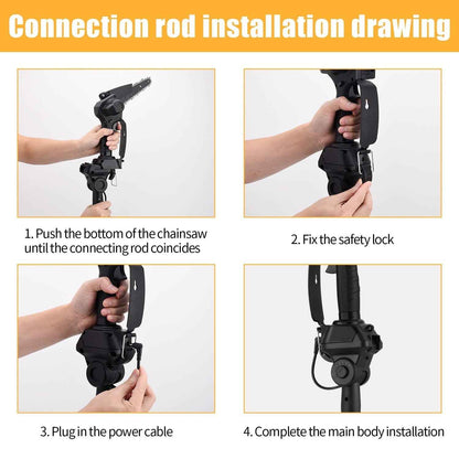 2-in-1 Cordless Pole Saw, Mini Chainsaw & Cordless Pole Saw 6inch 4inch, with Retractable Extension Rod Max Length 6 Feet, with 2 Replaceable 24V Batteries for Tree Trimming