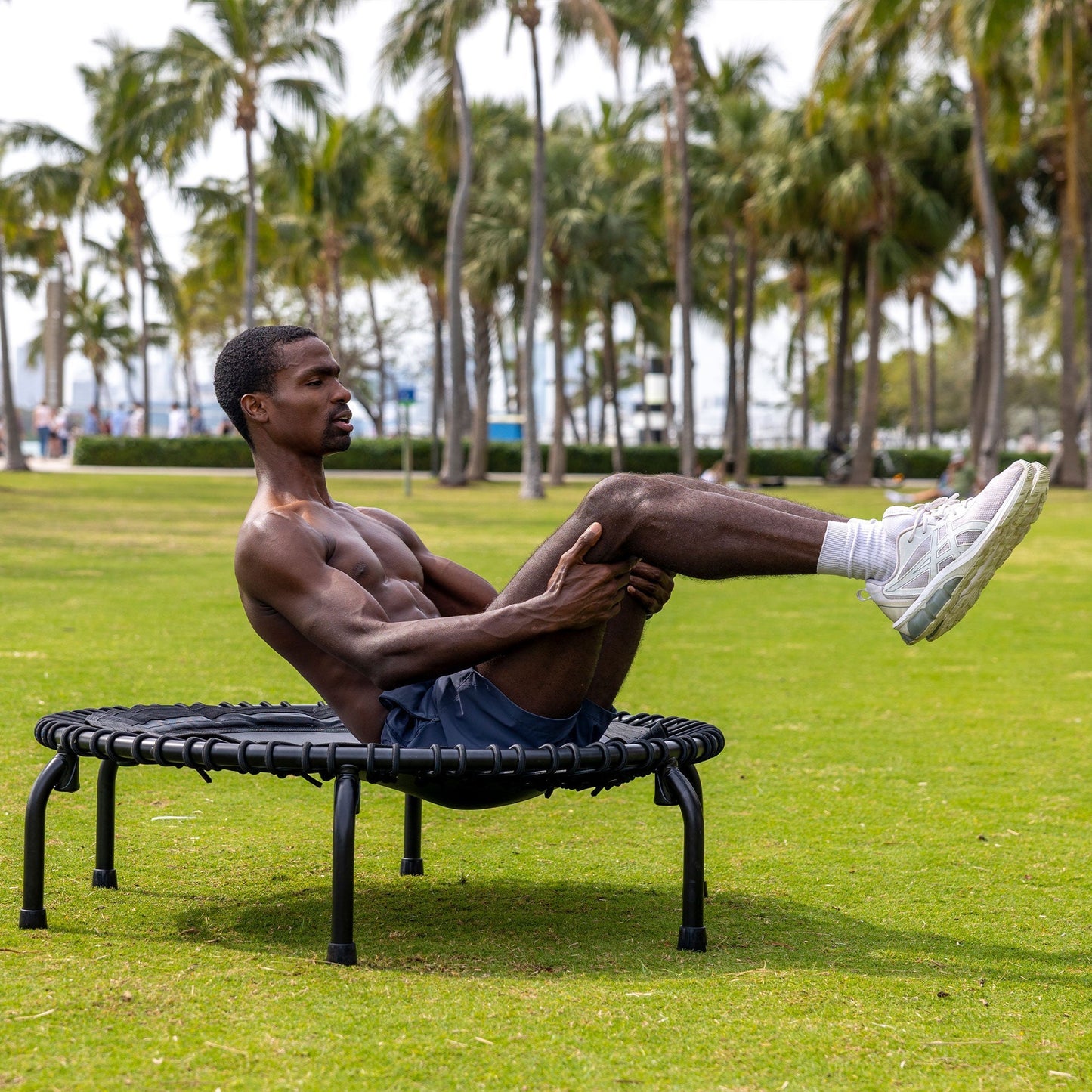 JumpSport 350 PRO Lightweight 39-Inch Adults Fitness Trampoline & Handle Bar