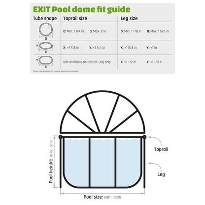 EXIT Toys 10 Foot Round Multifunctional Cover Dome Enclosure for Outdoor Pools