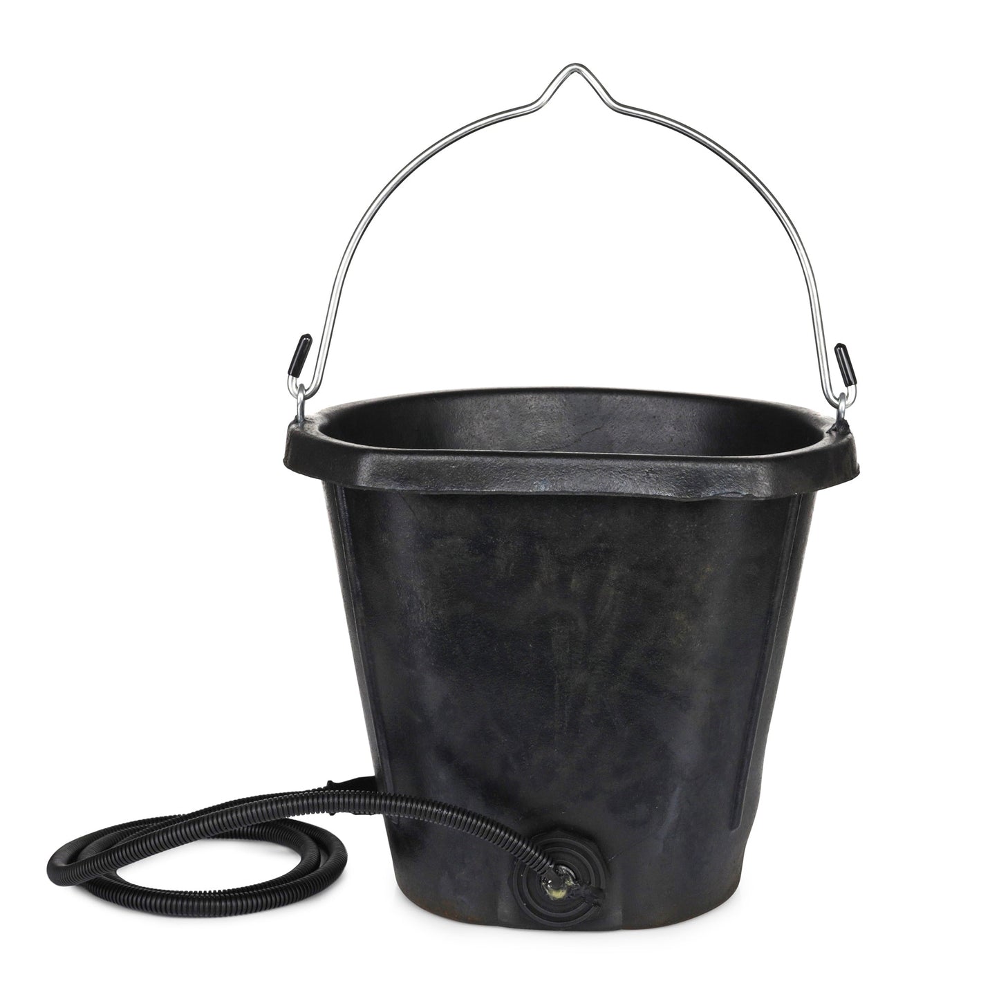 Farm Innovators FB-80R Rubber 3 Gallon Flat Back Heated Bucket, 70 Watt, Black