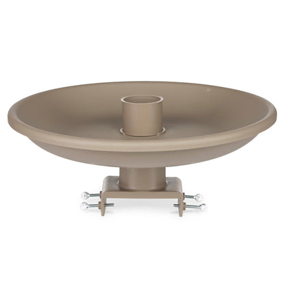Farm Innovators 150W Outdoor Plastic Heated Birdbath w/Deck Mount & Perch, Tan