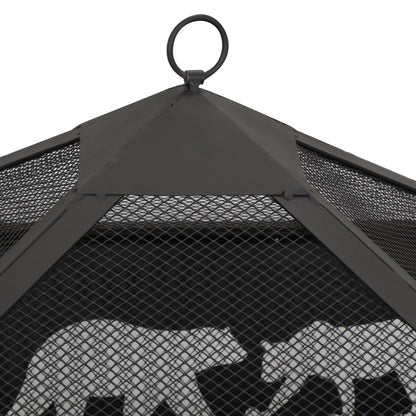 SuperDeal Patio Yard Fire Pits Wood Burning Outdoor Fireplace W/Rain Cover & Poker