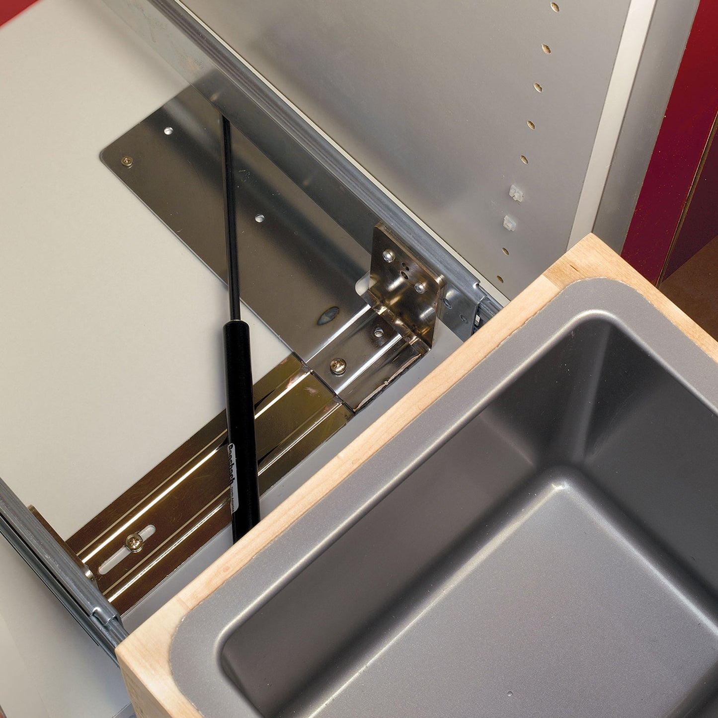 Rev-A-Shelf Double Pullout Bottom Mount Trash Cans 50 qt., Gray, 4WCBM-2150DM-2