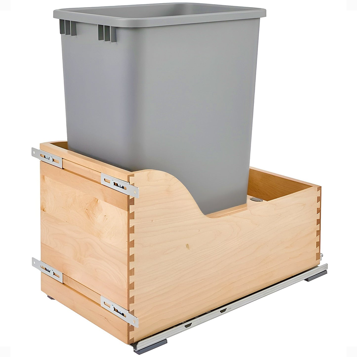 Rev-A-Shelf Single Pullout Trash Can 50 Qt w/ Soft-Close Slides, 4WCSC-1550DM-1