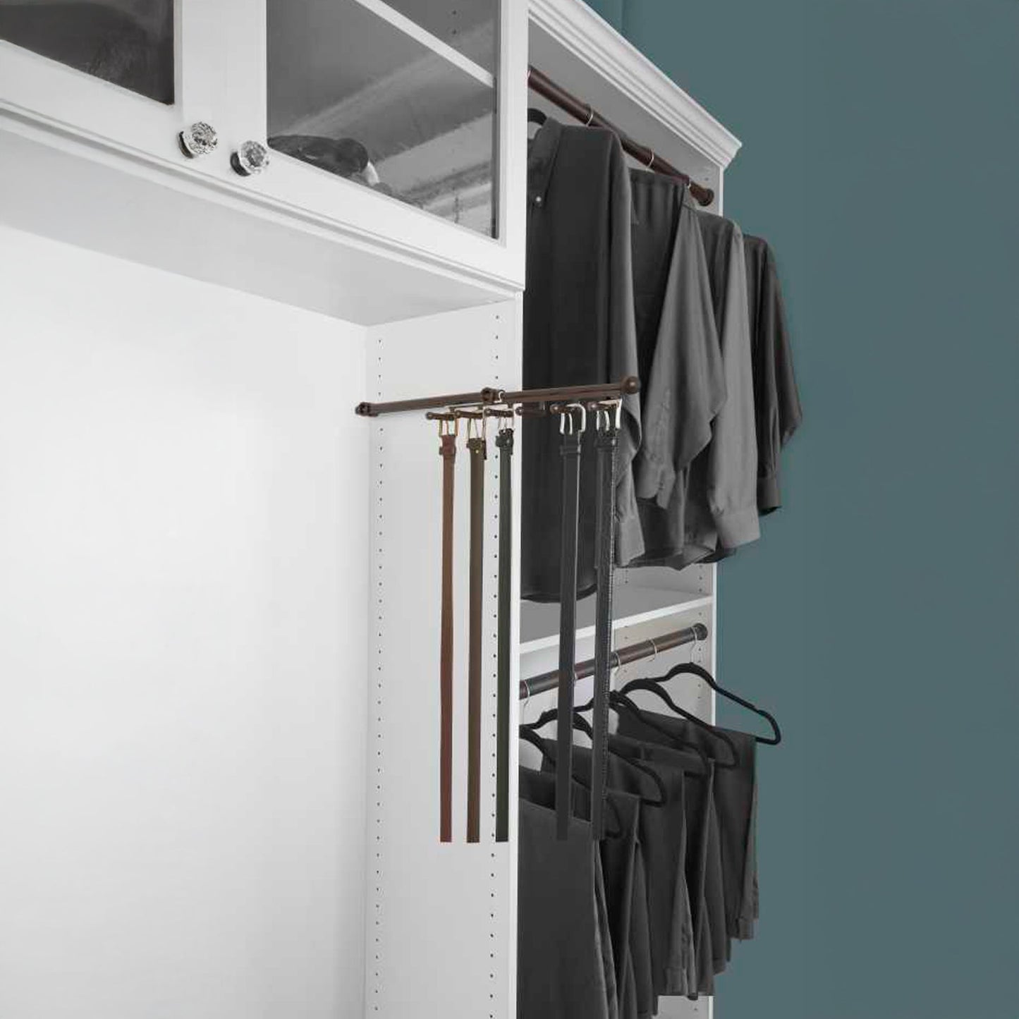Rev-A-Shelf 14" Pullout Belt & Scarf Closet Organizer, Bronze, CBSR-14-ORB