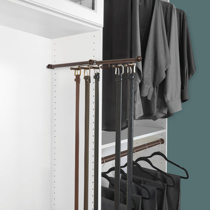 Rev-A-Shelf 14" Pullout Belt & Scarf Closet Organizer, Bronze, CBSR-14-ORB