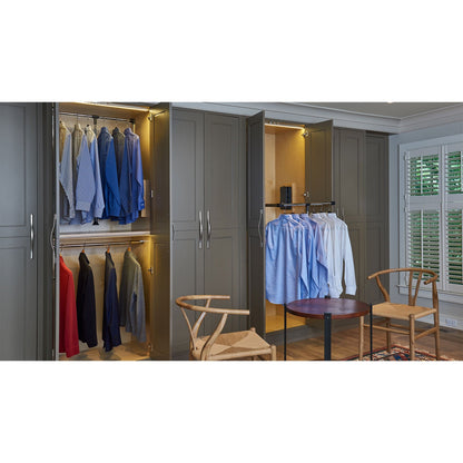 Rev-A-Shelf 21.5" - 26" Adjustable Pulldown Closet Rod, Chrome, CPDR-1826