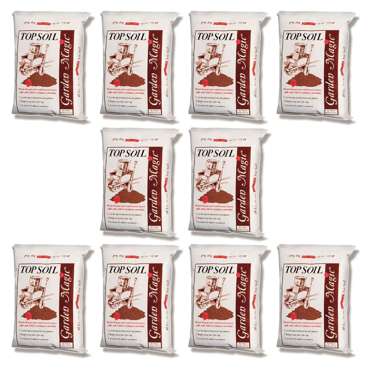 Michigan Peat Garden Magic Organic Planting Potting Soil, 40 Pound Bag (10 Pack)