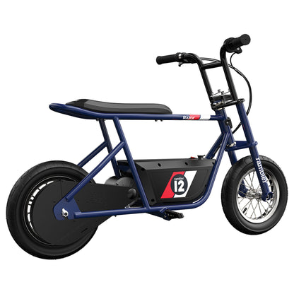 Razor Rambler 12 Electric Retro Minibike w/ 250W Motor & 24V Battery, Dark Blue