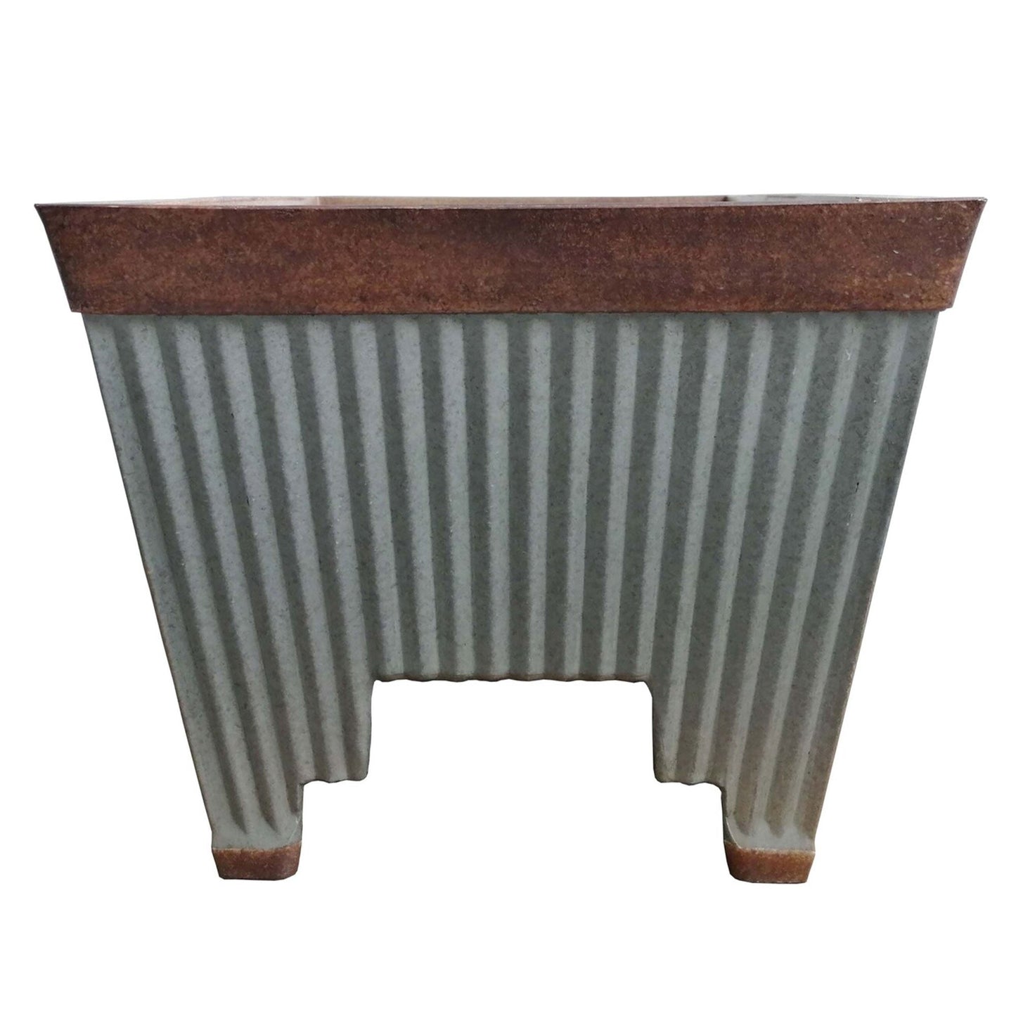 Southern Patio 24" Westlake Deck Rail Garden Planter, Rustic Galvanized (2 Pack)