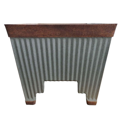 Southern Patio 24" Westlake Deck Rail Garden Planter, Rustic Galvanized (2 Pack)