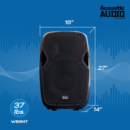 Acoustic Audio by Goldwood AA15LBS 15 Inch 1000W Bluetooth LED Speaker System