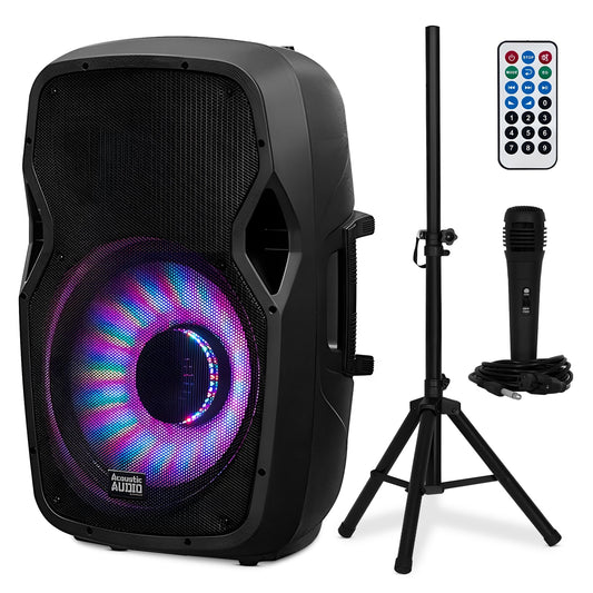 Acoustic Audio by Goldwood AA15LBS 15 Inch 1000W Bluetooth LED Speaker System