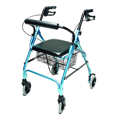 Graham Field Lumex Walkabout Lite Rollator with Seat and 6 Inch Wheels, Aqua - Find Fresh Goods