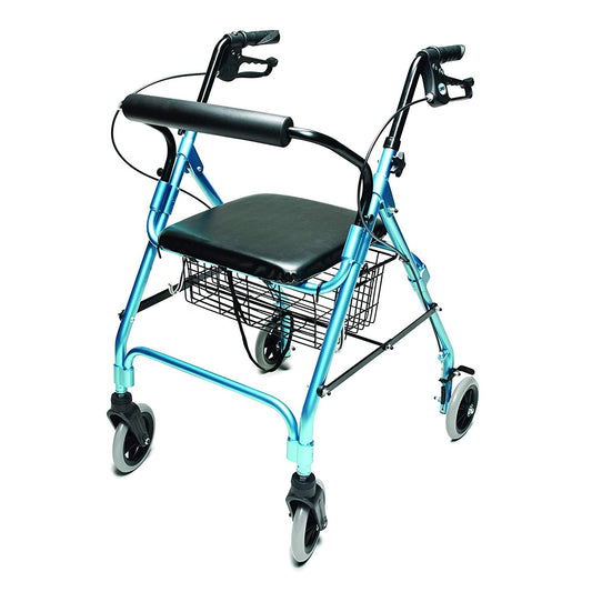 Graham Field Lumex Walkabout Lite Rollator with Seat and 6 Inch Wheels, Aqua - Find Fresh Goods