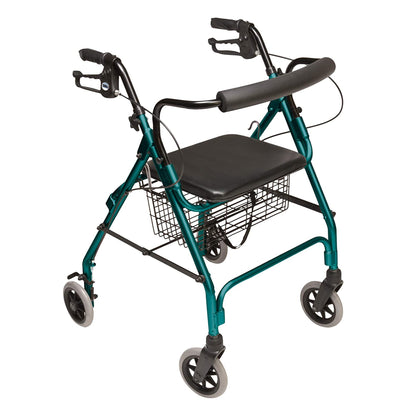 Graham Field Lumex Walkabout Lite Rollator with Seat and 6 Inch Wheels, Teal - Find Fresh Goods
