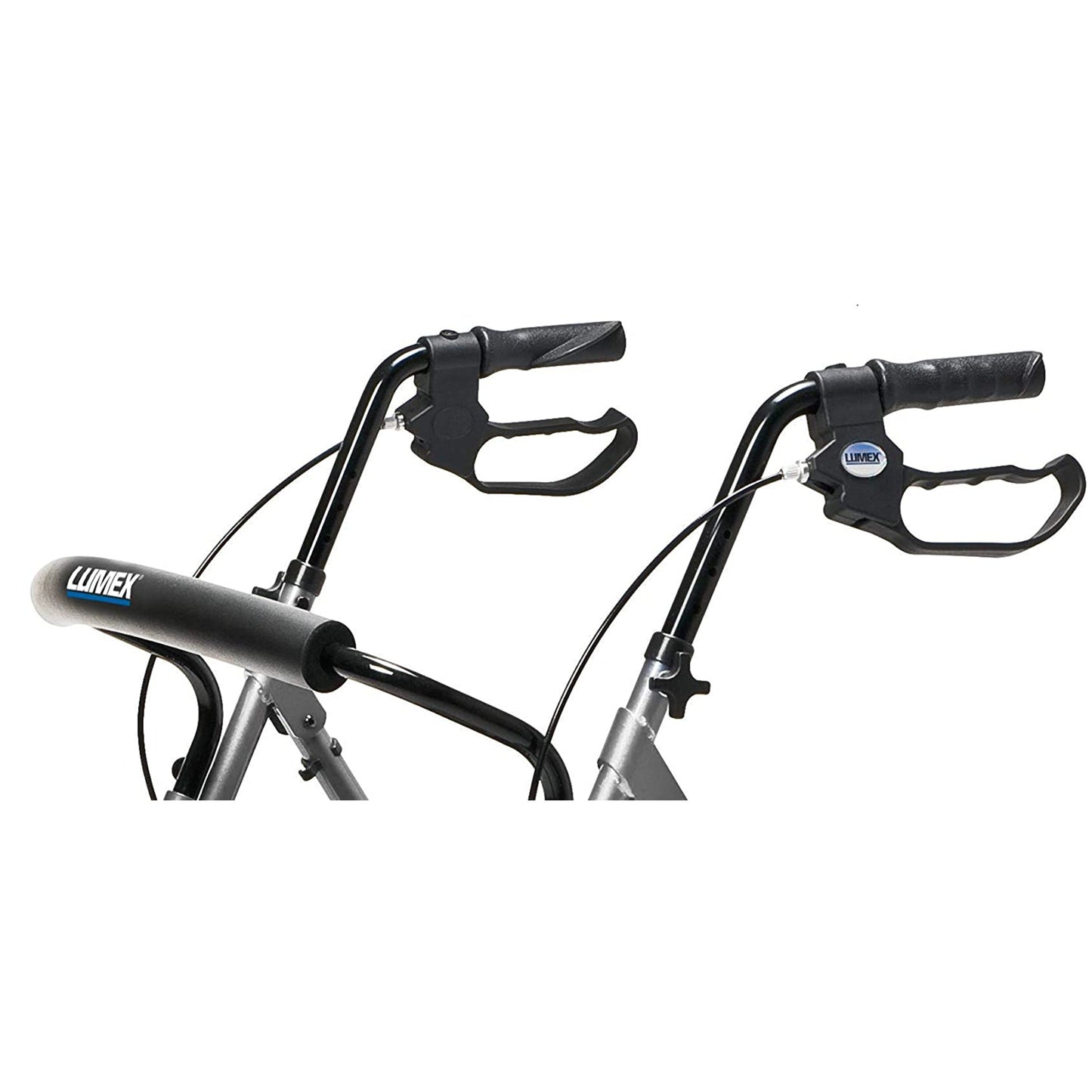 Lumex Set N' Go Wide 2-In-1 Height Adjustable Rollator Walker with Pouch, Silver - Find Fresh Goods