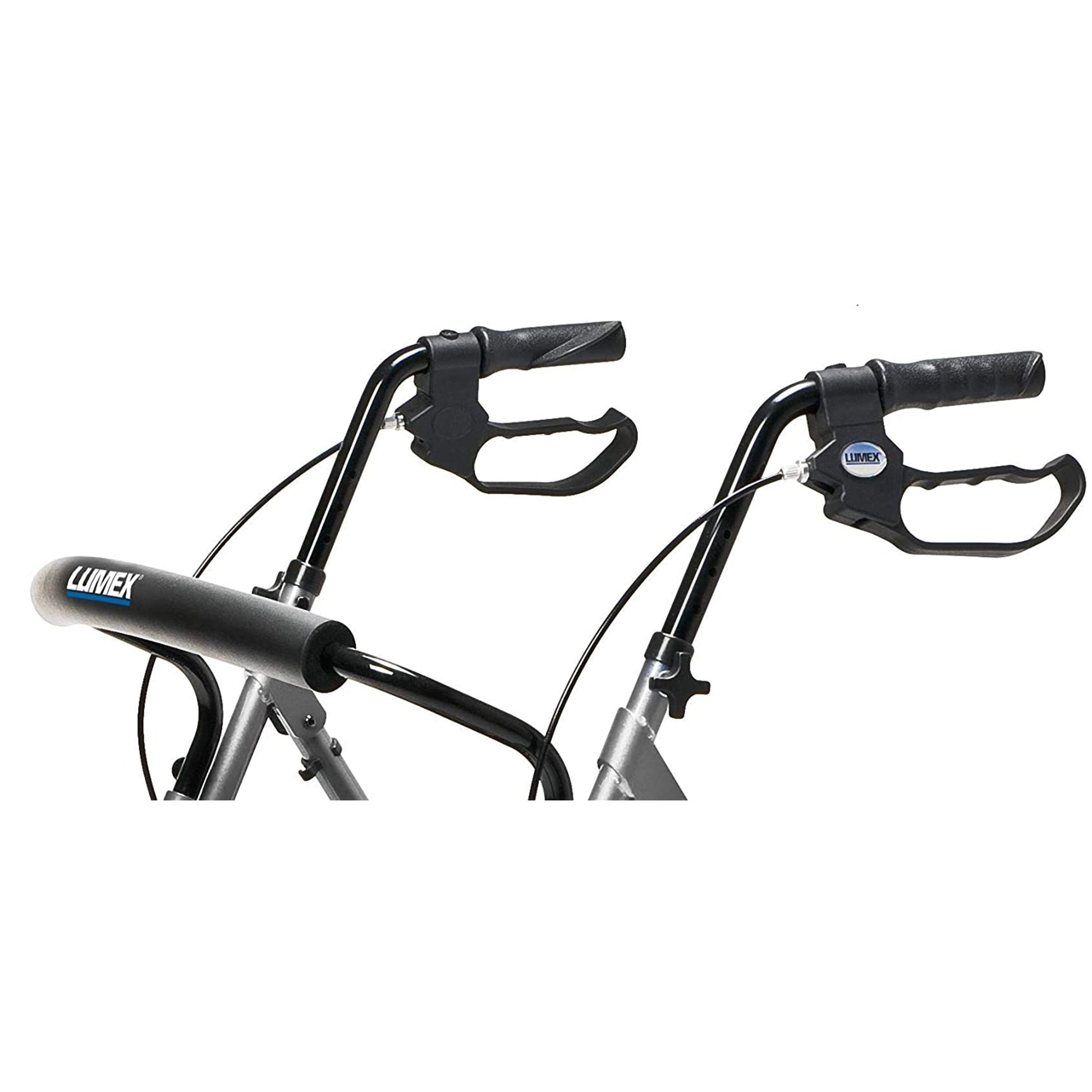 Lumex Set N' Go Wide 2-In-1 Height Adjustable Rollator Walker with Pouch, Silver - Find Fresh Goods