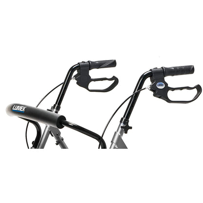 Lumex Set N' Go Wide 2-In-1 Height Adjustable Rollator Walker with Pouch, Silver - Find Fresh Goods